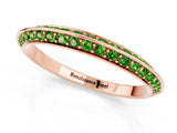 Rose gold Double Row Pavé Round Peridot Eternity Band with Channel Setting_7