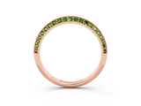 Rose gold Double Row Pavé Round Peridot Eternity Band with Channel Setting_9