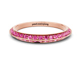 Rose gold Double Row Pavé Round Pink Sapphire Eternity Band with Channel Setting_18