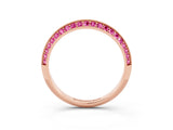 Rose gold Double Row Pavé Round Pink Sapphire Eternity Band with Channel Setting_21