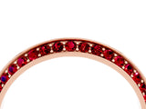 Rose gold Double Row Pavé Round Ruby Eternity Band with Channel Setting_10