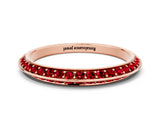 Rose gold Double Row Pavé Round Ruby Eternity Band with Channel Setting_6
