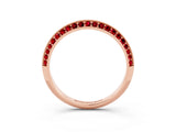Rose gold Double Row Pavé Round Ruby Eternity Band with Channel Setting_9