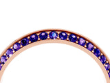 Rose gold Double Row Pavé Round Tanzanite Eternity Band with Channel Setting_10