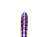 Rose gold Double Row Pavé Round Tanzanite Eternity Band with Channel Setting_11
