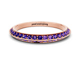 Rose gold Double Row Pavé Round Tanzanite Eternity Band with Channel Setting_6
