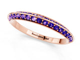 Rose gold Double Row Pavé Round Tanzanite Eternity Band with Channel Setting_7