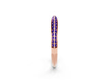 Rose gold Double Row Pavé Round Tanzanite Eternity Band with Channel Setting_8