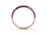 Rose gold Double Row Pavé Round Tanzanite Eternity Band with Channel Setting_9