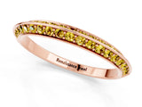 Rose gold Double Row Pavé Round Yellow Sapphire Eternity Band with Channel Setting_31