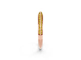 Rose gold Double Row Pavé Round Yellow Sapphire Eternity Band with Channel Setting_32