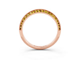 Rose gold Double Row Pavé Round Yellow Sapphire Eternity Band with Channel Setting_33