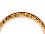 Rose gold Double Row Pavé Round Yellow Sapphire Eternity Band with Channel Setting_34