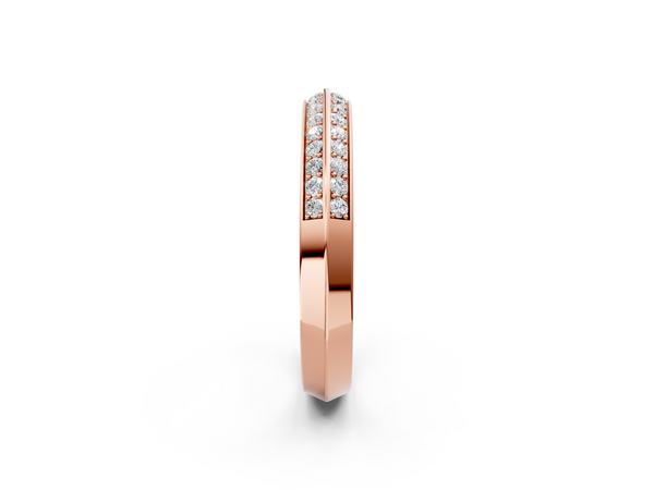 Rose gold Double Row Round Diamond Channel Set Eternity Band