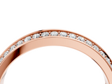 Rose gold Double Row Round Diamond Channel Set Eternity Band_25