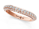 Rose gold Double Row Round Diamond Pavé Curved Band_3