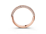 Rose gold Double Row Round Diamond Pavé Curved Band_5