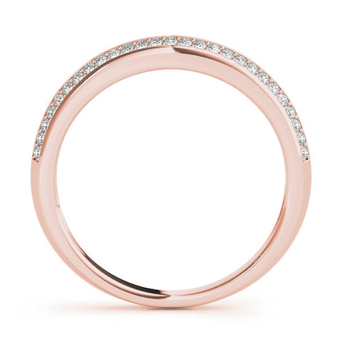 Rose gold Double Row Round Diamond Pavé Eternity Band 1