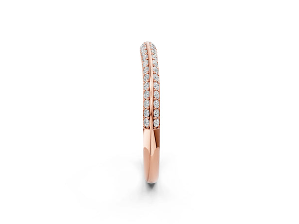 Rose gold Double Row Round Diamond Pavé Eternity Band