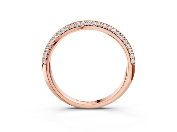 Rose gold Double Row Round Diamond Pavé Eternity Band