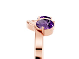 Rose gold Dual Round Amethyst Open Band Ring with Prong Setting_11
