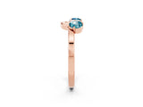 Rose gold Dual Round Blue Topaz Open Band Ring with Prong Setting_8
