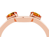 Rose gold Dual Round Citrine Open Band Ring with Prong Setting_10