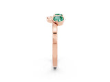 Rose gold Dual Round Green Sapphire Open Band Ring with Prong Setting_8