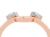 Rose gold Dual Round Moissanite Open Band Ring with Prong Setting_10
