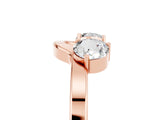 Rose gold Dual Round Moissanite Open Band Ring with Prong Setting_11