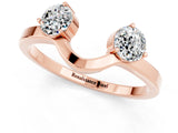Rose gold Dual Round Moissanite Open Band Ring with Prong Setting_7
