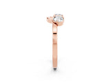 Rose gold Dual Round Moissanite Open Band Ring with Prong Setting_8