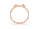 Rose gold Dual Round Moissanite Open Band Ring with Prong Setting_9