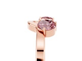 Rose gold Dual Round Morganite Open Band Ring with Prong Setting_11