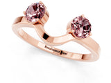 Rose gold Dual Round Morganite Open Band Ring with Prong Setting_7