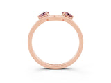 Rose gold Dual Round Morganite Open Band Ring with Prong Setting_9