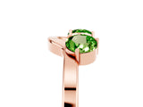 Rose gold Dual Round Peridot Open Band Ring with Prong Setting_11