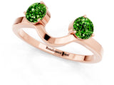 Rose gold Dual Round Peridot Open Band Ring with Prong Setting_7