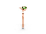 Rose gold Dual Round Peridot Open Band Ring with Prong Setting_8