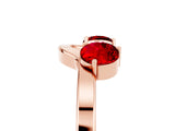 Rose gold Dual Round Ruby Open Band Ring with Prong Setting_11