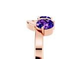 Rose gold Dual Round Tanzanite Open Band Ring with Prong Setting_11