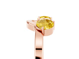 Rose gold Dual Round Yellow Sapphire Open Band Ring with Prong Setting_23