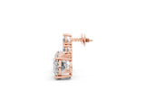 Rose gold East-West Oval Diamond Cluster Stud Earrings with Round Diamond Accents_1