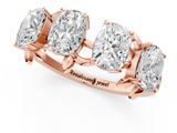 Rose gold Elongated Cushion Diamond 4-Stone Band with Nature-Inspired Prong Setting_48