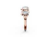Rose gold Elongated Cushion Diamond 4-Stone Band with Nature-Inspired Prong Setting_49