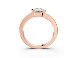 Rose gold Emerald Brilliant Channel-Set Diamond Ring with Bezel Prong Setting_17
