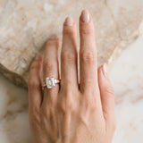 Rose gold Emerald Brilliant Channel-Set Diamond Ring with Bezel Prong Setting_6