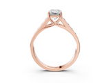 Rose gold Emerald Brilliant Channel-Set Solitaire Ring with Four-Prong Setting_23