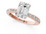 Rose gold Emerald Brilliant Pavé Band Solitaire with Four-Prong Setting_29