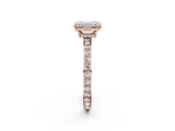 Rose gold Emerald Brilliant Pavé Band Solitaire with Four-Prong Setting_30